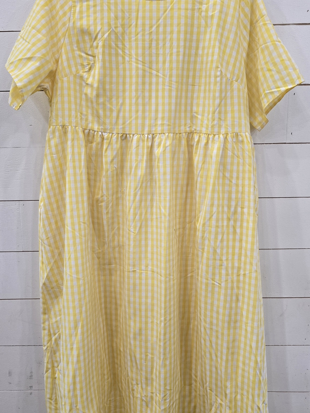 SHEIN Yellow Gingham Maxi Dress